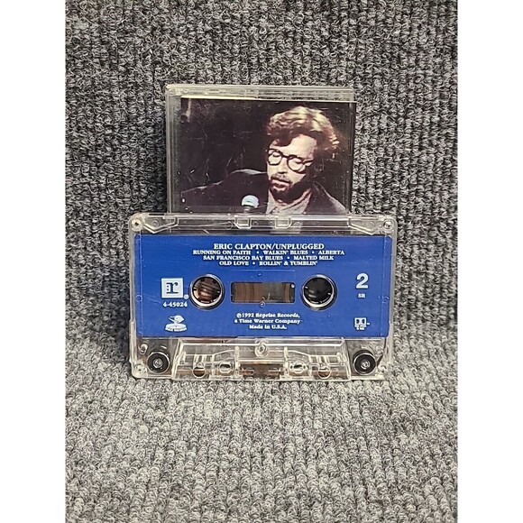 Vintage Eric Clapton Unplugged CASSETTE Tape 1992 Reprise Tears In Heaven - Picture 4 of 5